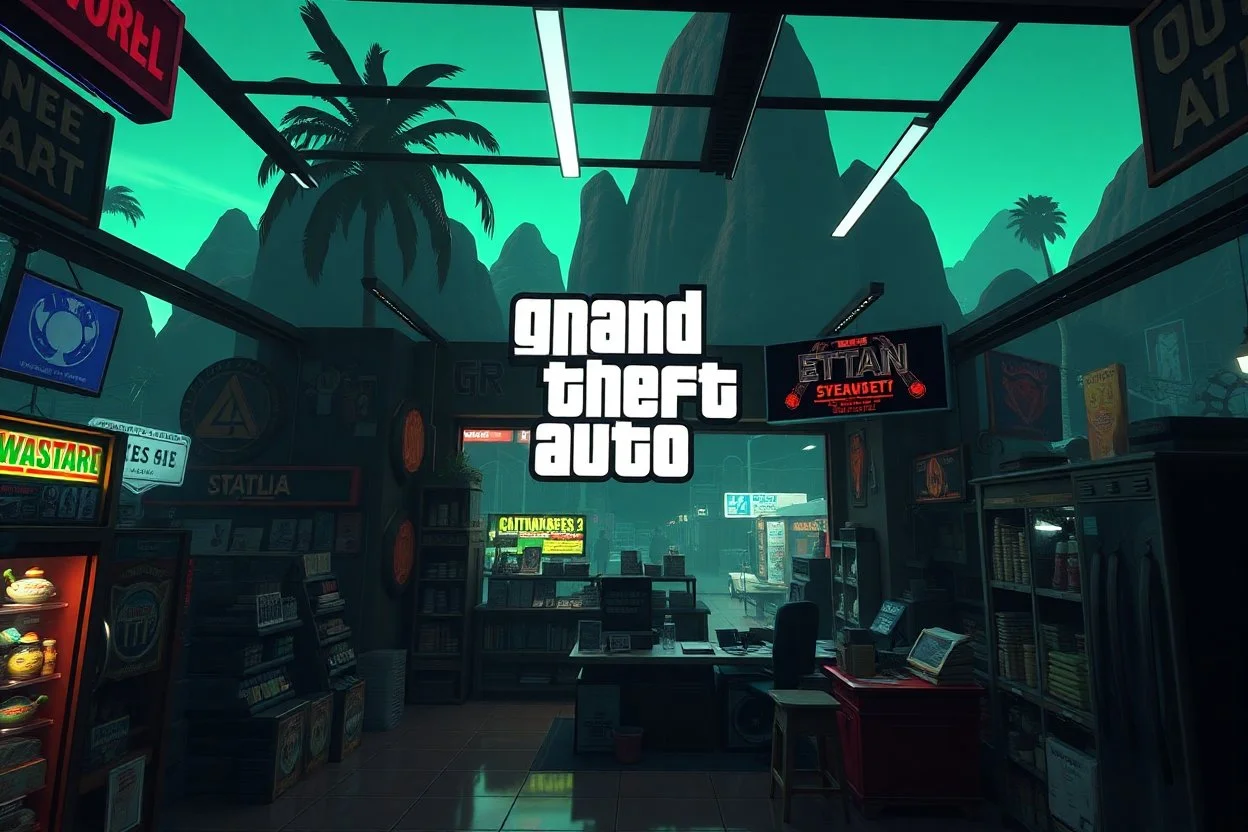 gta. inside of sworld shop location background