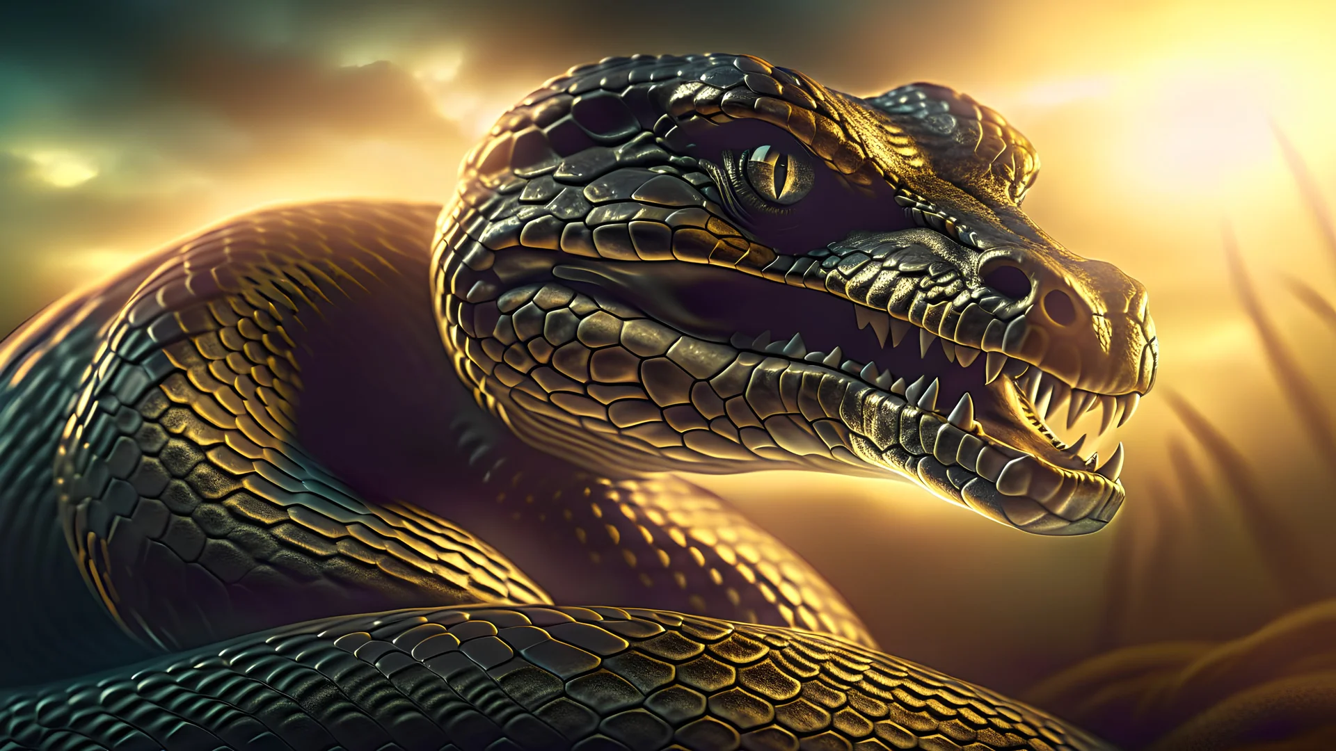 angry anaconda facing fierce dragon, intricately detailed faces, close shot, professional photography, a breathtaking background, natural environment, cinematic side light, shot on DSLR 64 megapixels sharp focus, canon lens, realistic, concept art, 16k resolution