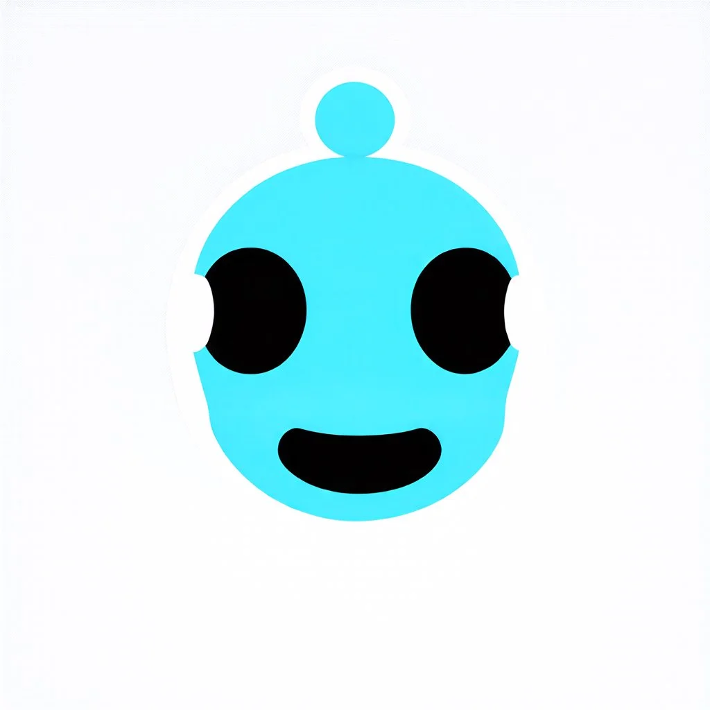 AI Robot LOGO simple, winking face