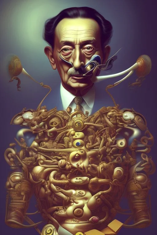 Potrait of dali as dali style paint