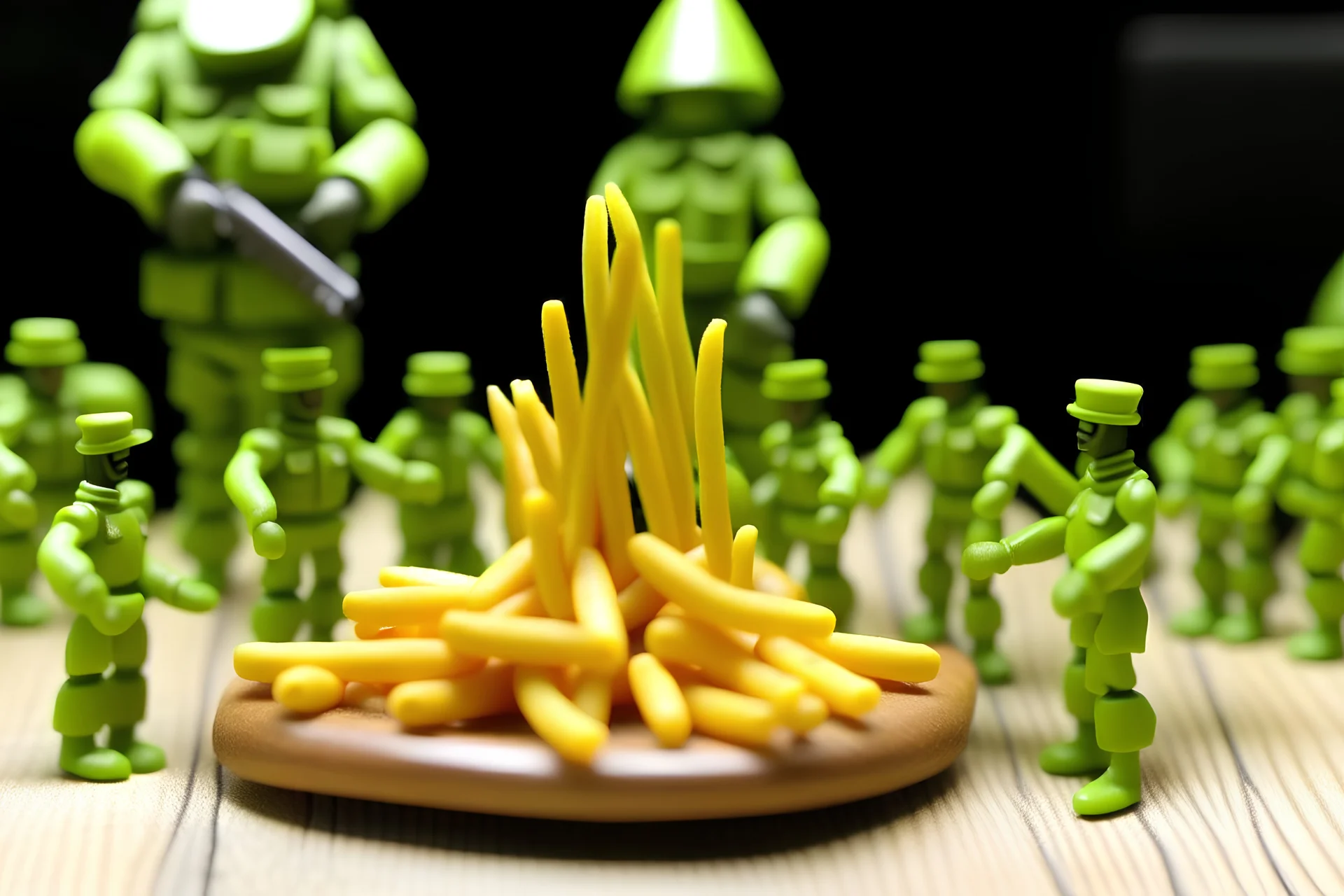 french fries strategy meeting army men