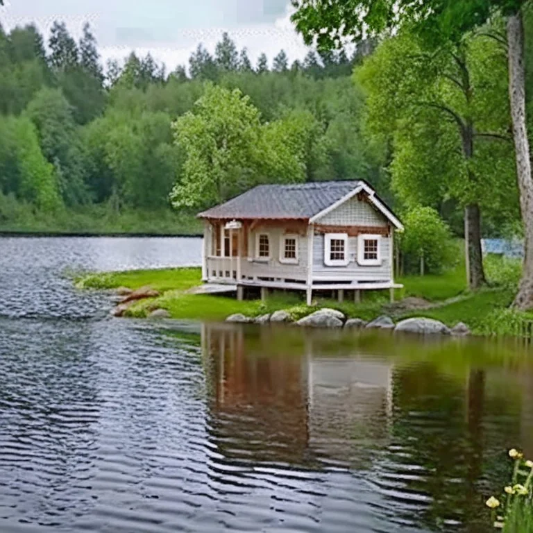 kleines haus am see