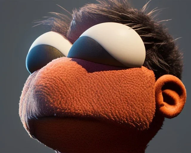 muppet head with body detective man, realistic photo, concept art, retro style, smooth, unreal engine 5, god lights, ray tracing, RTX, lumen lighting, ultra detail, volumetric lighting, 3d.