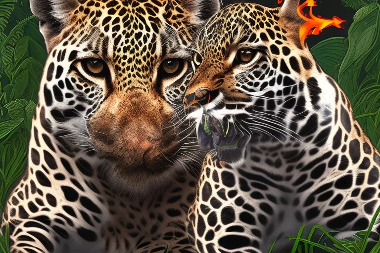 jungle the jaguar is watching on fire