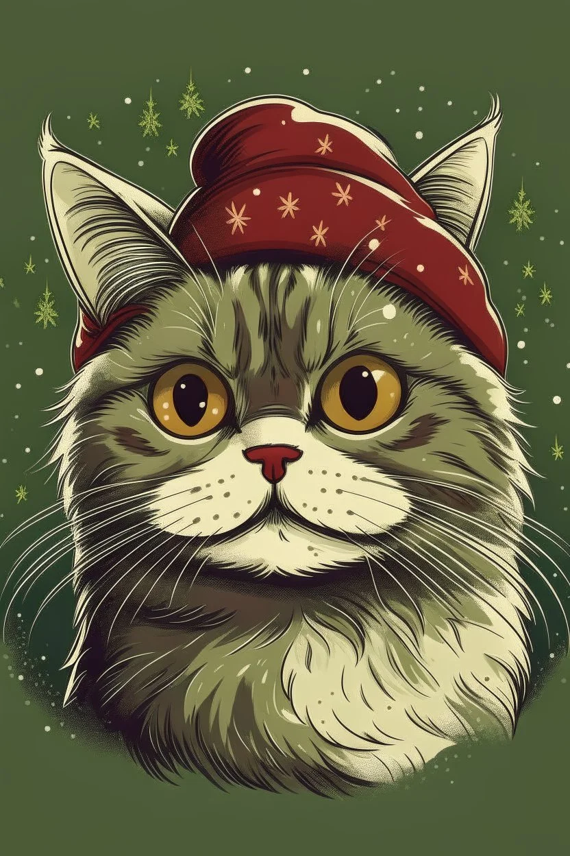 Christmas cat graphic