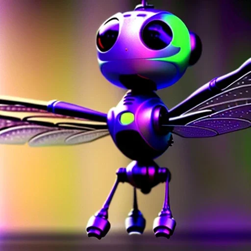 dragonfly robot, pixar style