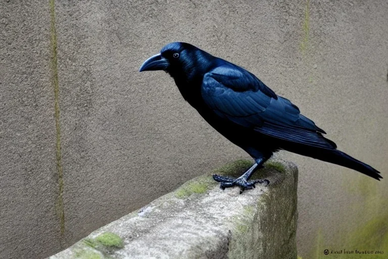 A crow that looks like a cat