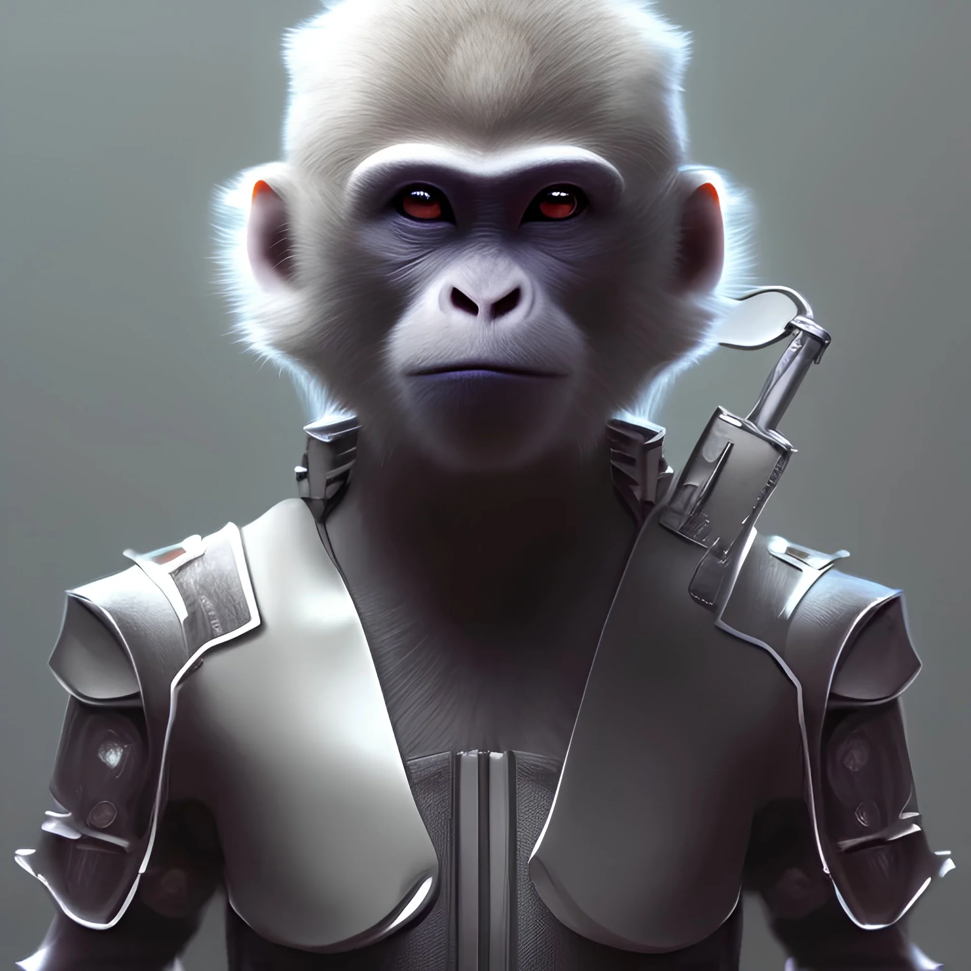 portrait male anthro monkey dressed character full body precis no blur, concept art, character sheet, nier automata, Alexander Mandradjiev cyberpunk, trending on artstation, featured on pixiv, hyper detail, cinematic composition, 8 k, detailed face