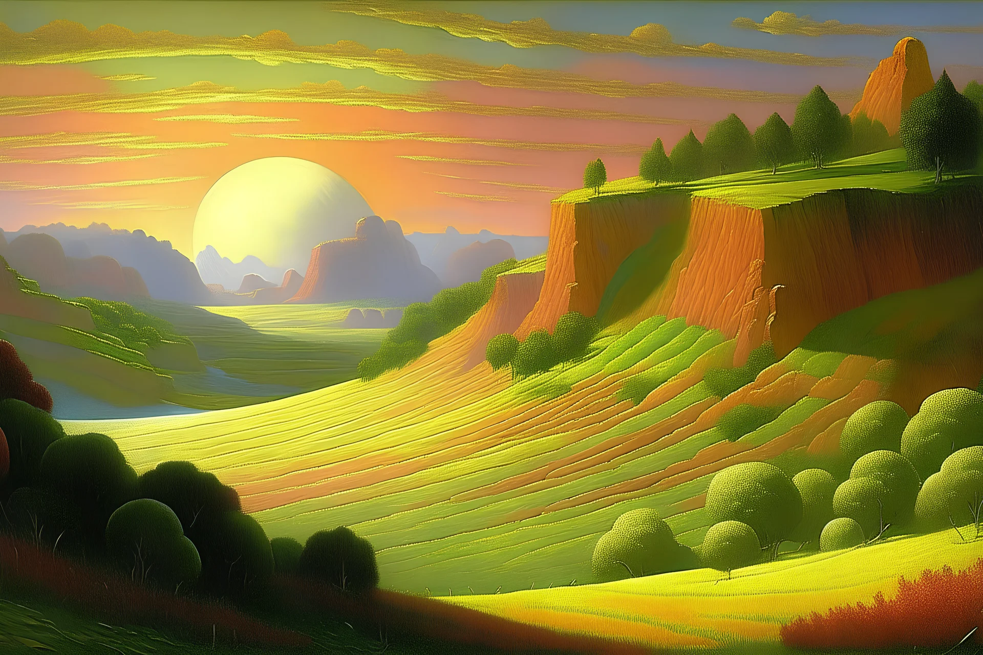 In the style of Frederic Edwin Church
