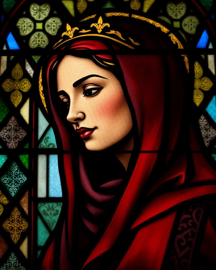 woman. stained glass