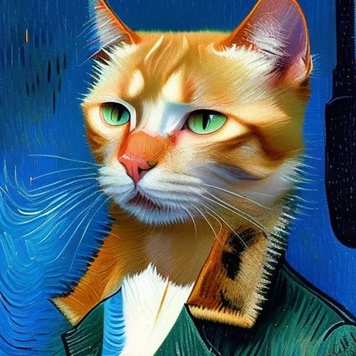 Portrait of a cat by Van Gogh