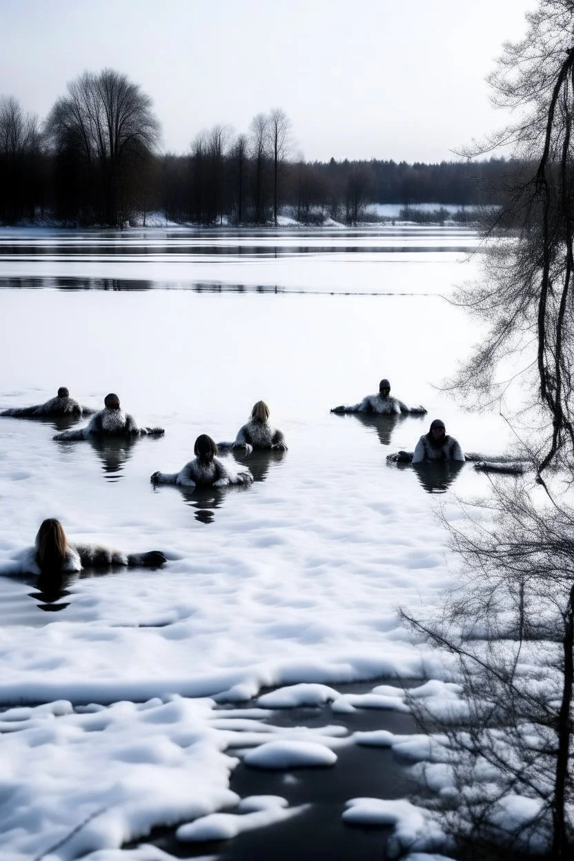 corpses in frozen lake