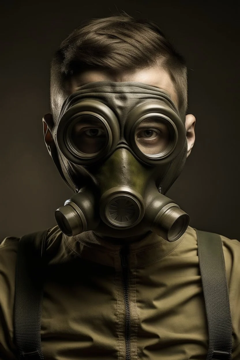 Man with gas mask