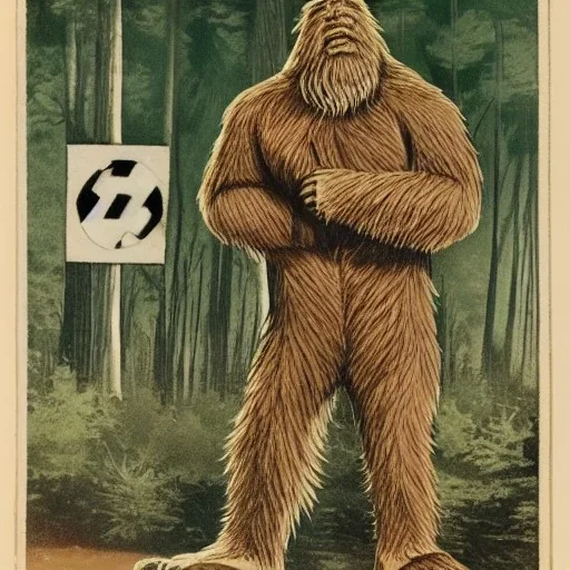 Bigfoot smoking a joint wearing a nazi uniform