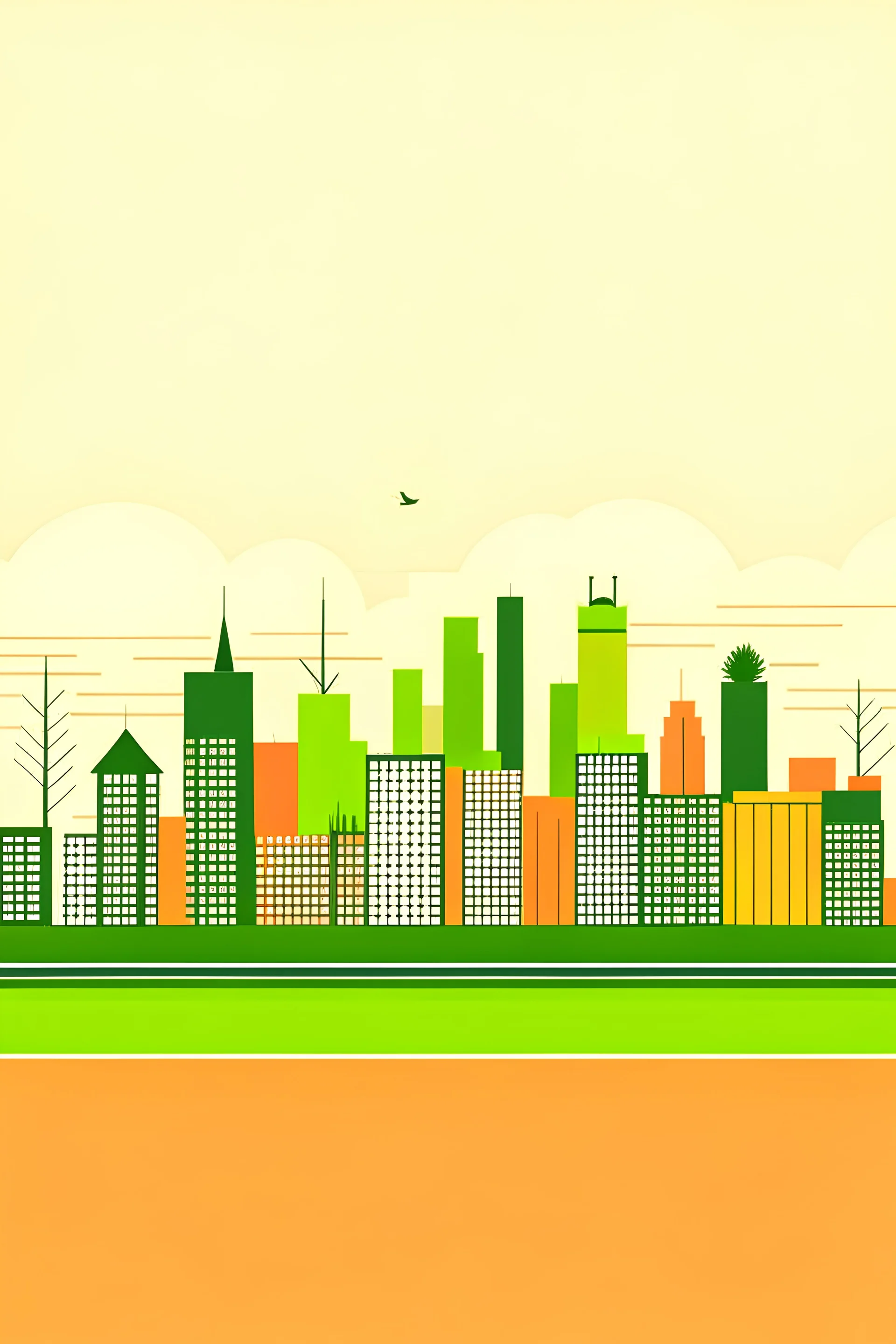 Create an image that visually represents the connection between an urban skyline and a rural landscape, highlighting how both areas rely on each other for sustainability.