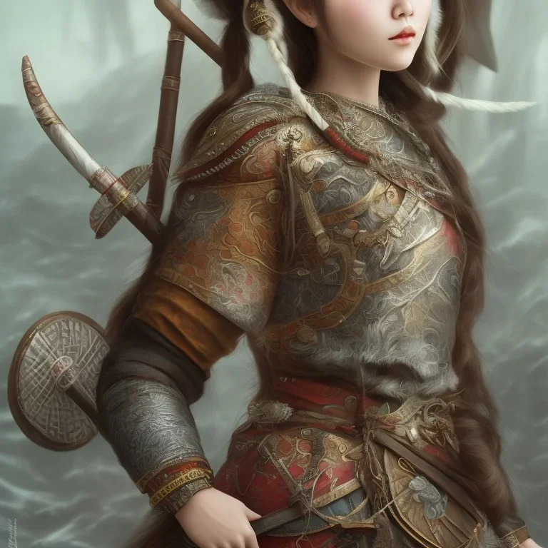 foto do rosto com leite, muito detalhado de uma mulher japonesa maravilhosa, vestindo viking