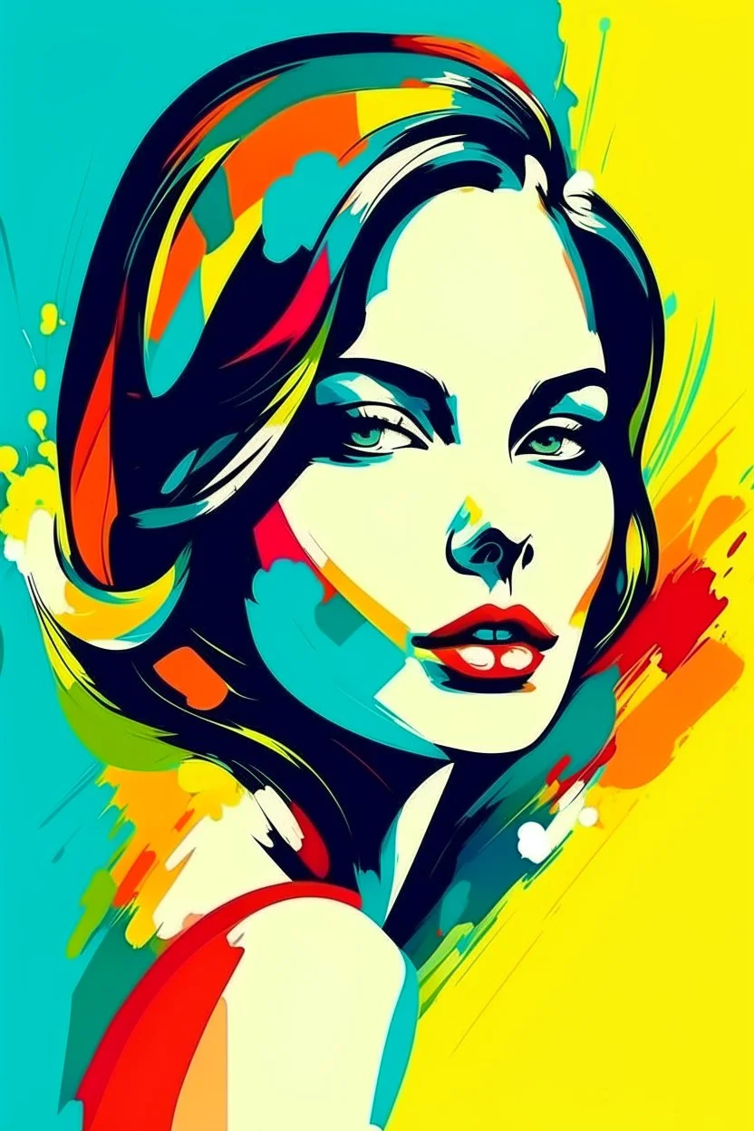 modern abstract woman painting vector