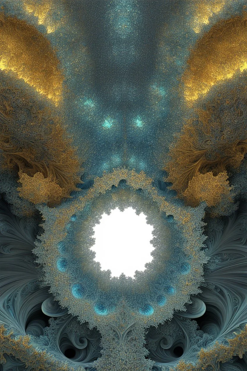 [fractal art: Mandelbulb 3d] Diptych with his synthography and my fractal [Shattered Image, Shot the texture and then rewound the film and double exposed from multiple patterns]