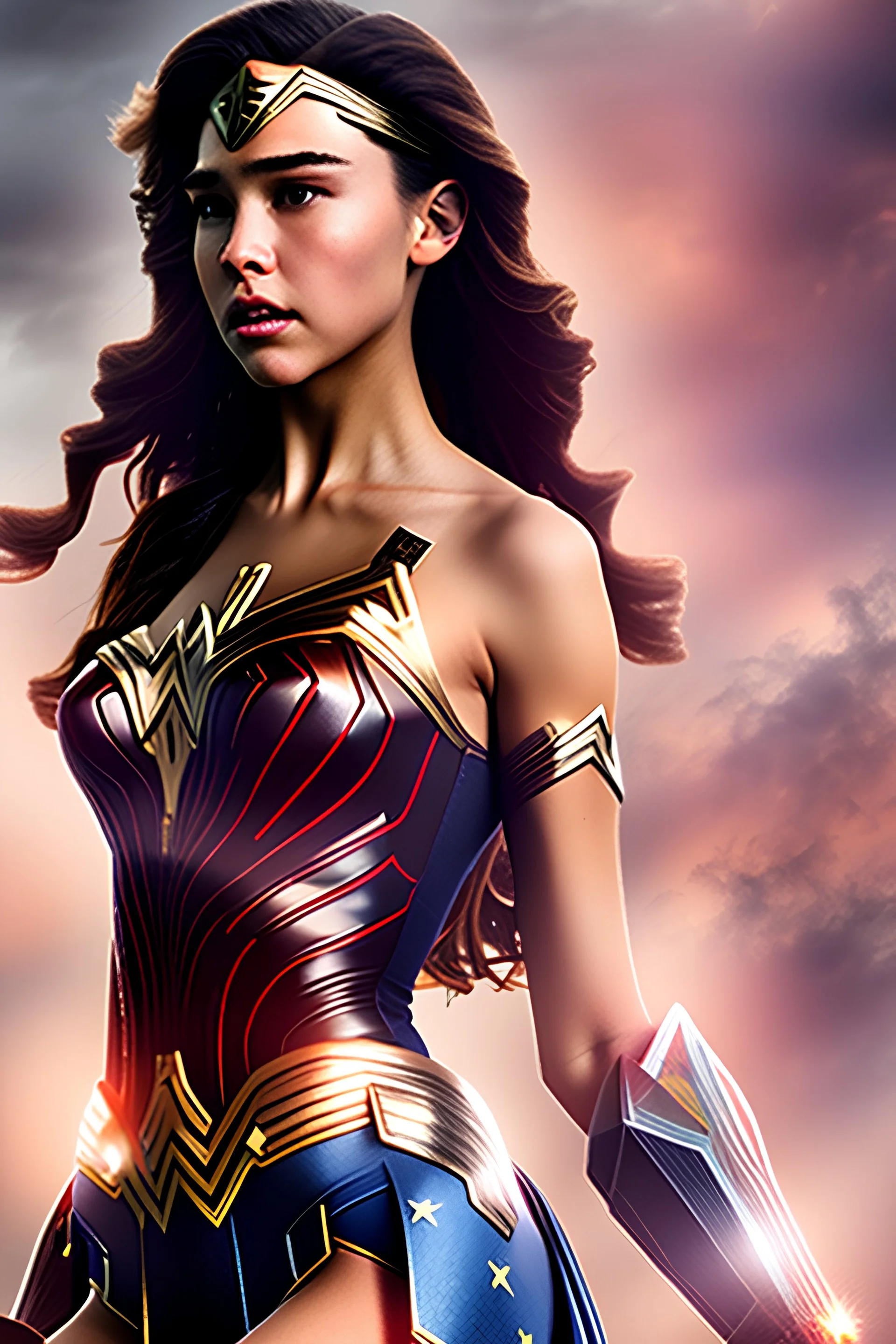 4K Ultra-HD -- Hailee Steinfeld as Wonder Woman --4k Ultra-HD--Hyper realistic--Cinema lighting