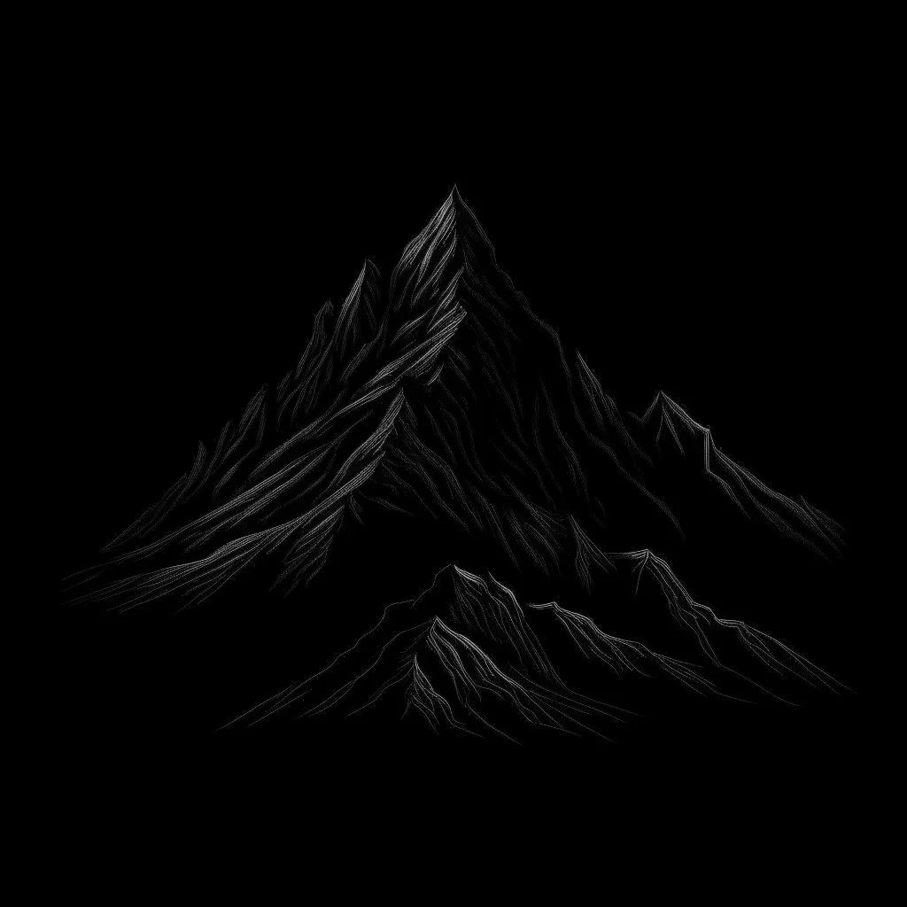 draw a black mountian with black background