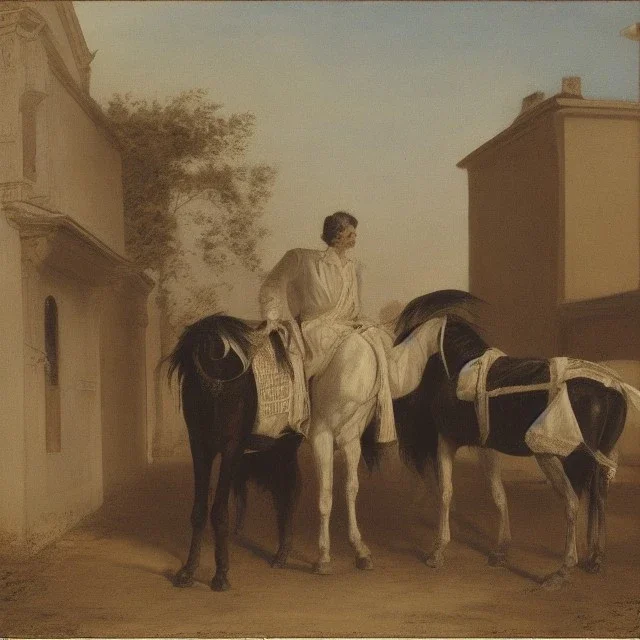 Fiacre with two horses in Vienna.