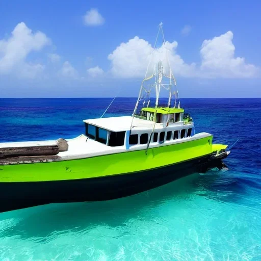 jamaica, cyberpunk , fishing boat