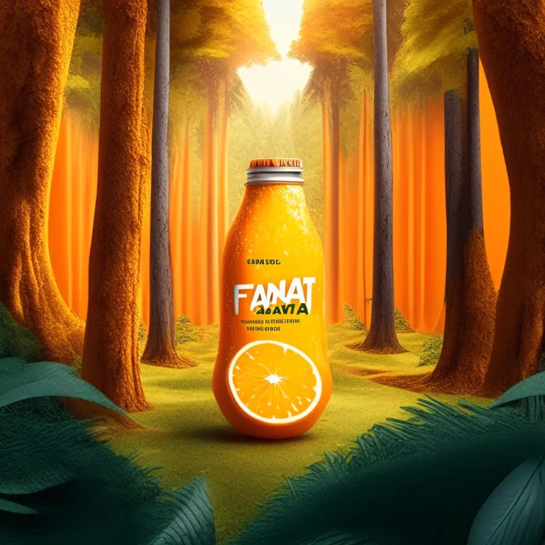 Social Media Design for a For fanta orange juice in the orange forest