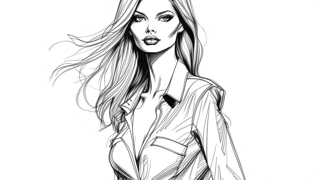 Drawing sketches Supermodel