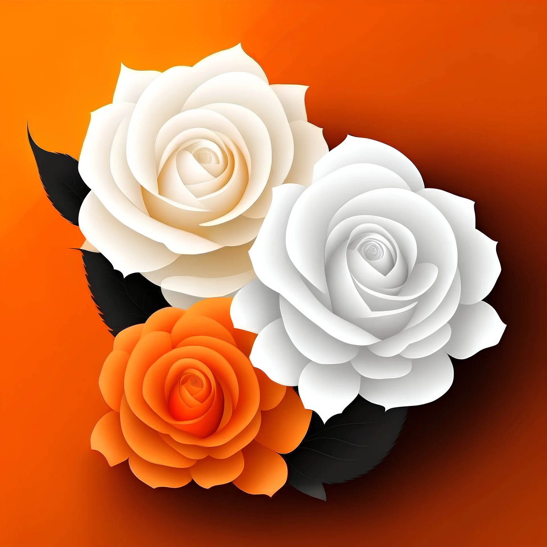 Create white rose and orange background