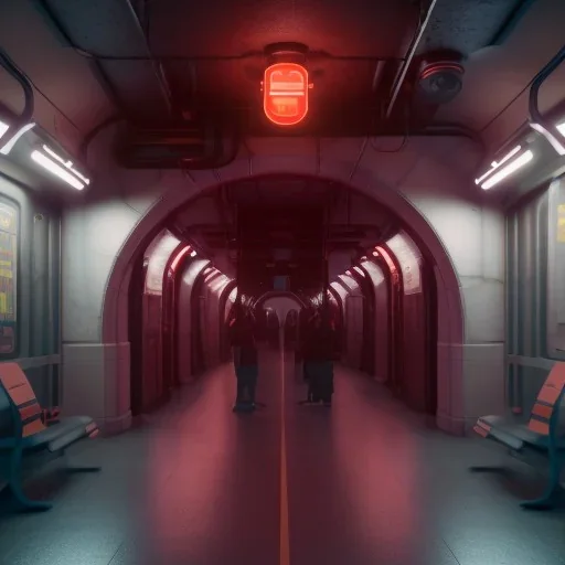 Subway metro lights in monster unreal 5, octane render, cinema4d, redshift render, hyper realistic, cenematic, vibrancy, synthwave, retouch, centered, dynamic lighting, dramatic lighting, 4k, highly detailed, attractive beautiful, realistic, virtual reality, epic composition, holographic,