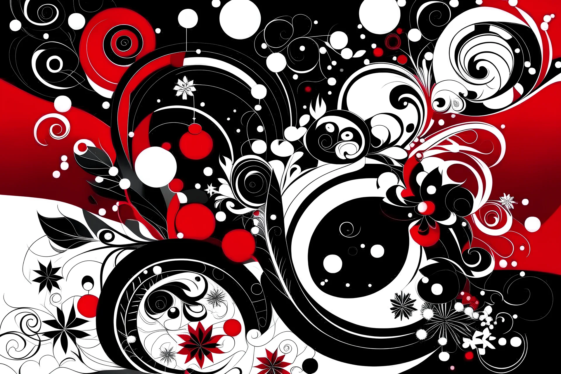 Christmas card in style IT and red, white, black