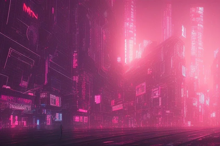 3D, beautiful, light reflecting, empty future city at night, rainy night, dark neon, cyberpunk, tron, one cyborg walking, 8k, hdr, high contrast, finely detailed, photo realistic