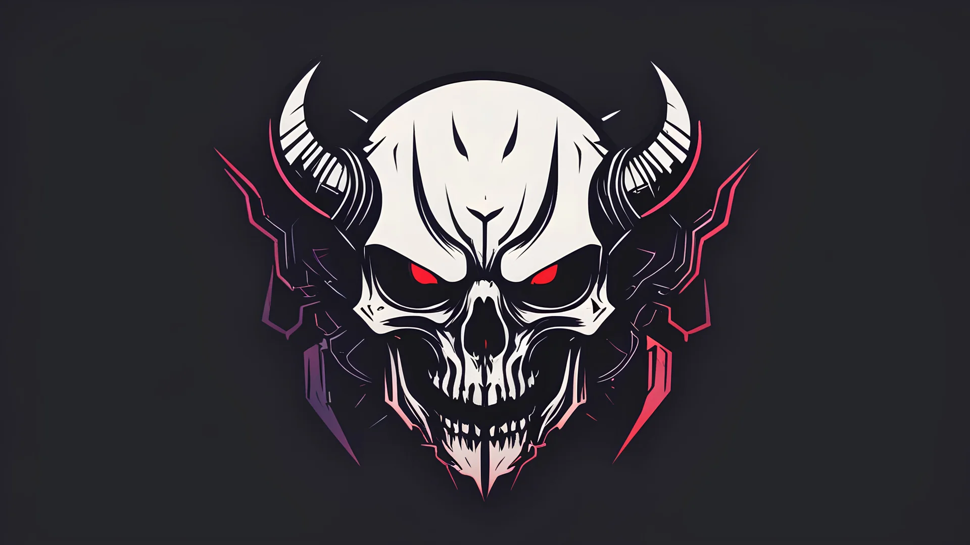 Demon skull logo minimalistic cyberpunk