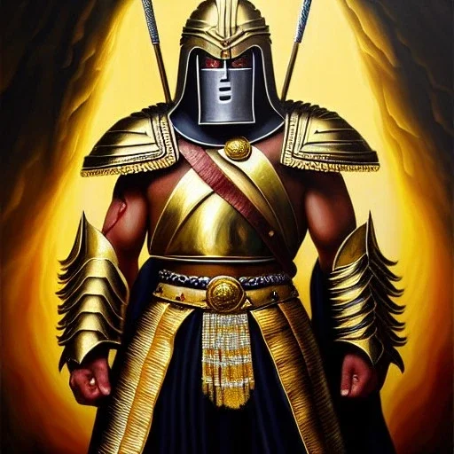 ultra detailed fullbody Portrait in oil on canvas of Spartan Warrior with Gold Armor Saint seya style ,extremely detailed digital painting, extremely detailed face,crystal clear Big Glowing eyes, mystical colors , perfectly centered image, perfect composition, rim light, beautiful lighting, 8k, stunning scene,extremely sharp detail, finely tuned detail, ultra high definition raytracing, in the style of robert e howard and pablo oliveira and Ken Kelley and Ohrai Noriyoshi and Simon Bisley and tom