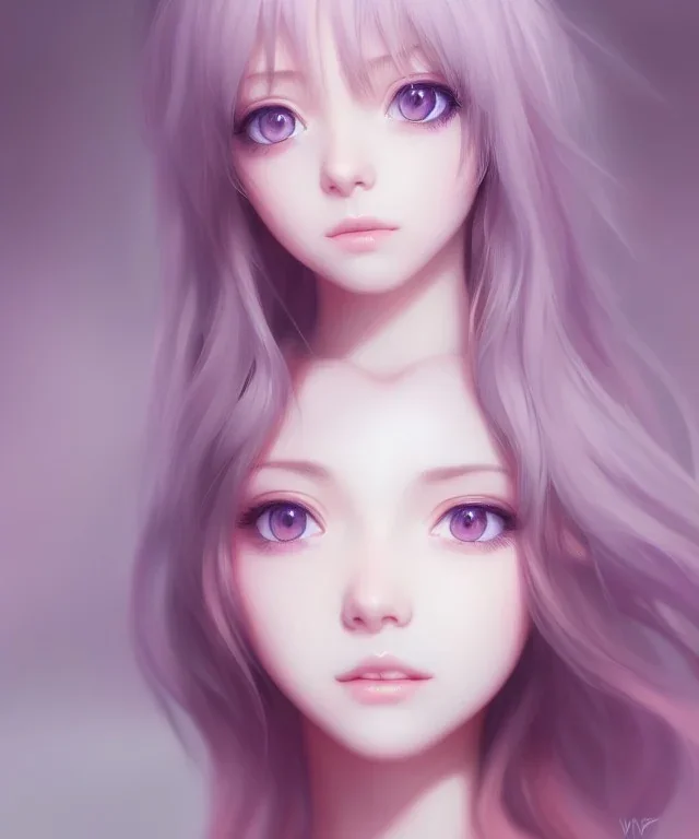 the most beautiful cute anime girl portrait with highly detailed eyes, professional 3d visualisation in pastel colours, by wlop, intricate linework, trending on artstation, unreal engine 5 highly rendered