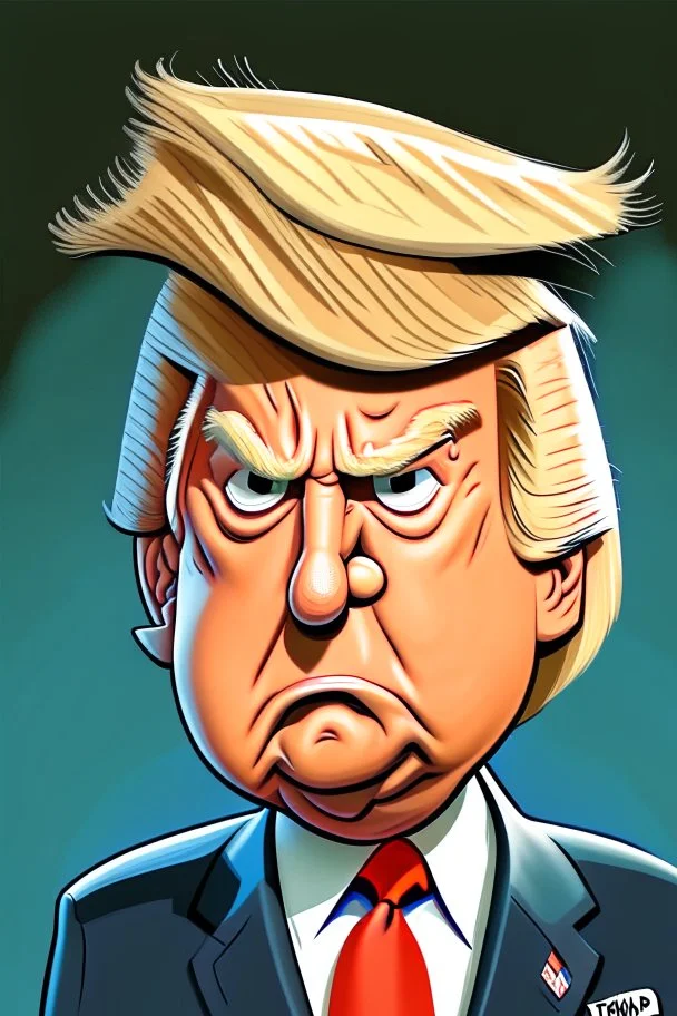 Donald Trump Former President of the United States cartoon 2d