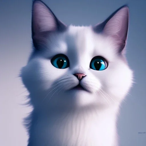 Cute fluid ink cat with beuty aye and happy smile, big black eyes, unreal engine 5, 8k resolution, photorealistic, ultra detailed by Bosh