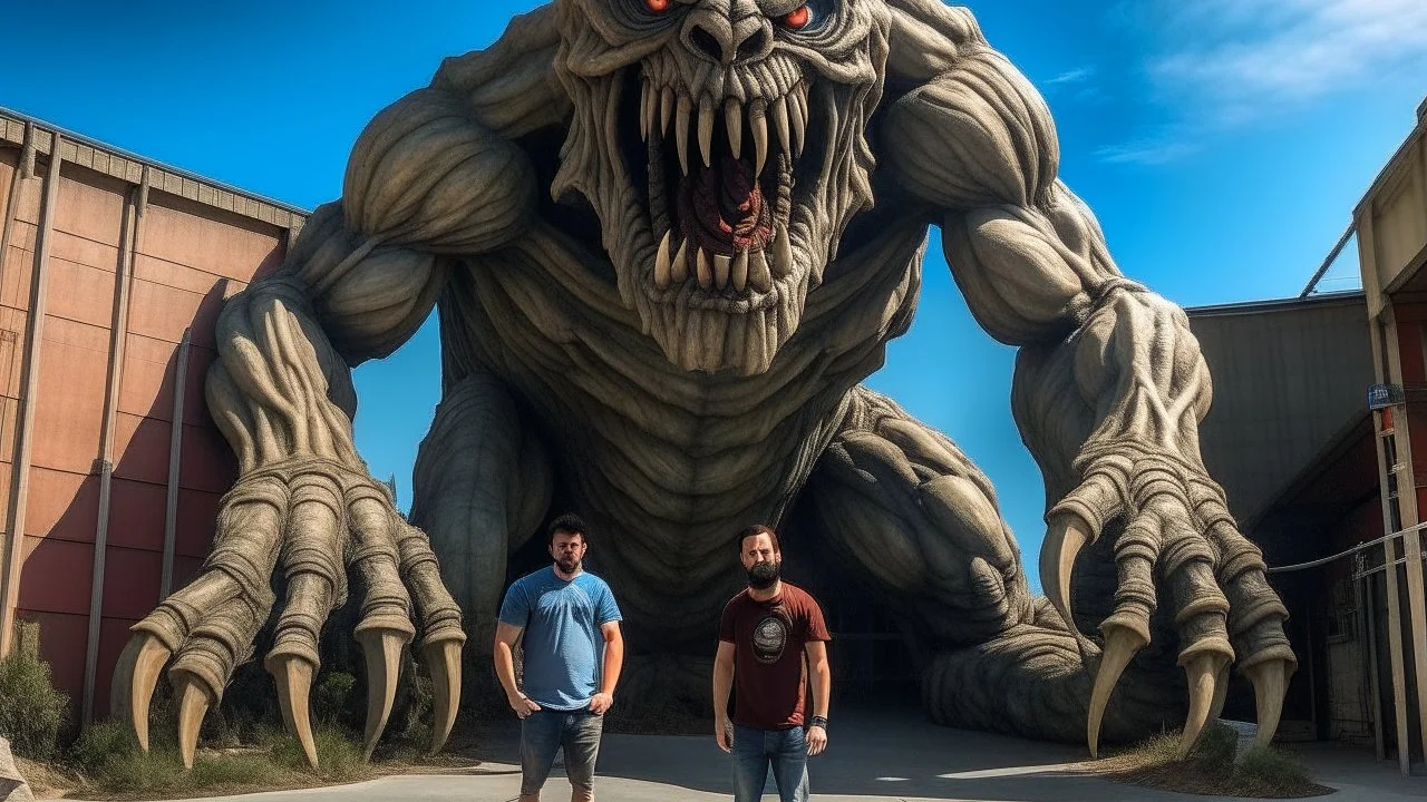 شخص واقف امام وحش مخيف للسفر عبر الزمن