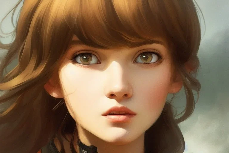 close-up face portrait of a mischievous young and cute ukrainian girl, adorable, highly detailed, perfect eyes, round face, digital painting, artstation, concept art, smooth, sharp focus, illustration, art by artgerm and greg rutkowski and alphonse mucha