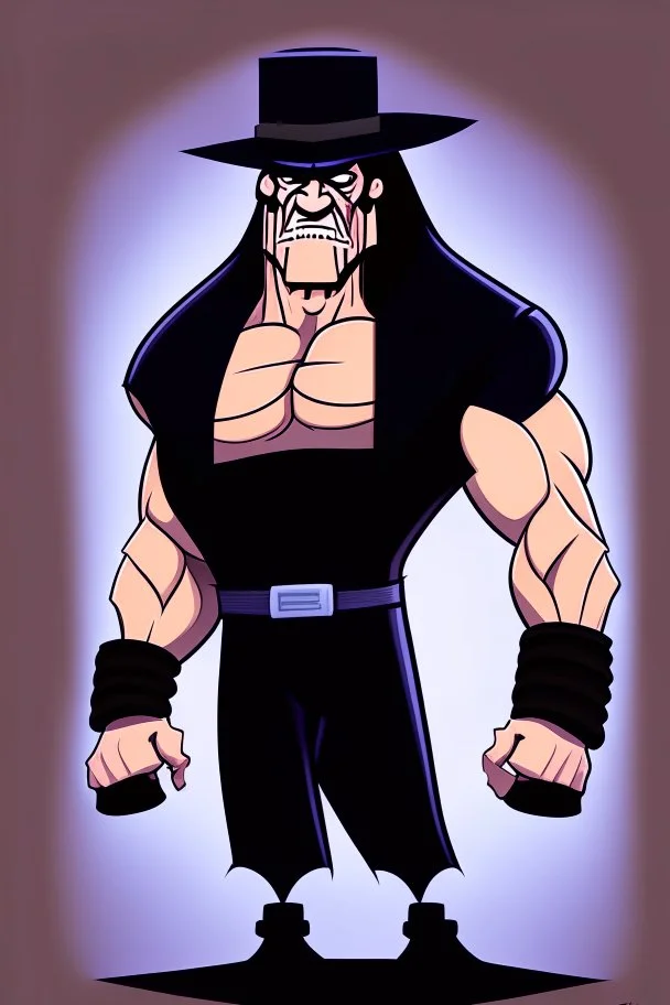 Undertaker American wrestler cartoon 2d