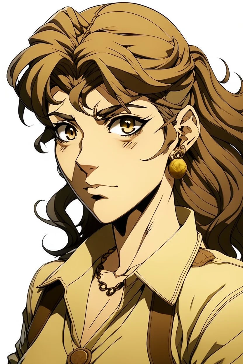 jojos style brown mullet girl character