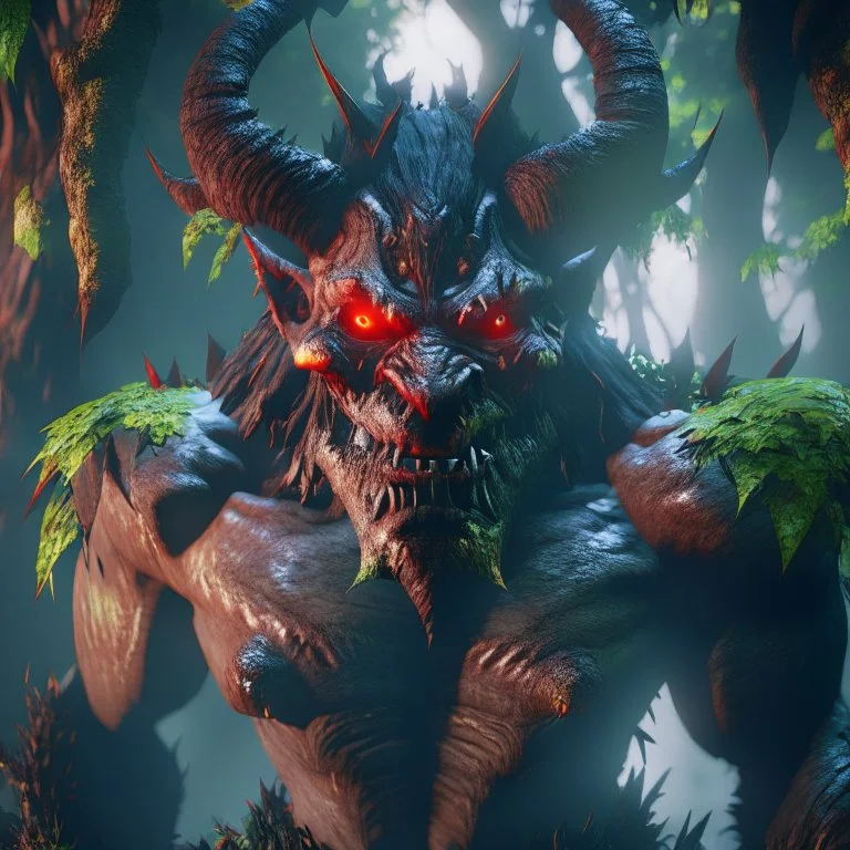 giant jungle demon lord, unreal engine 5, 8k resolution, photorealistic, ultra detailed