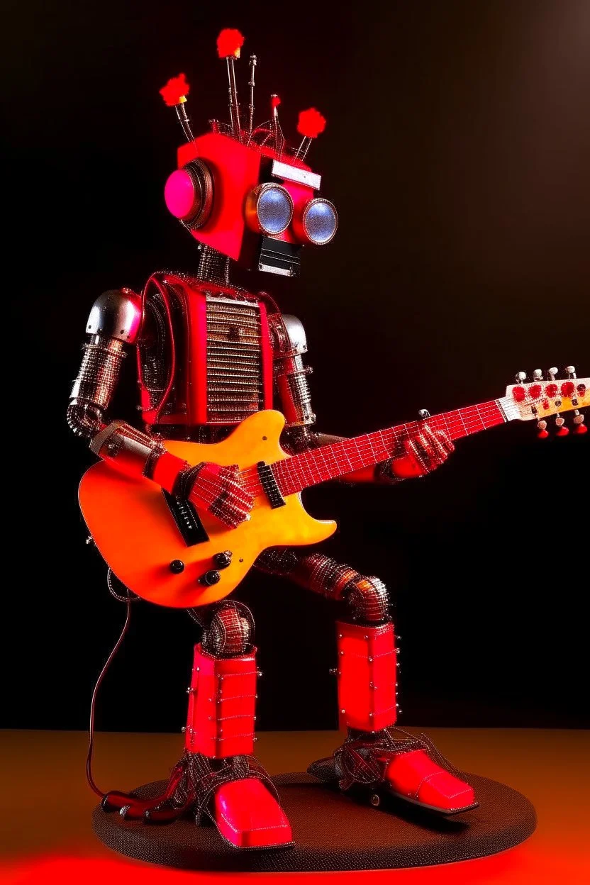 Firestarter robot with a guitar