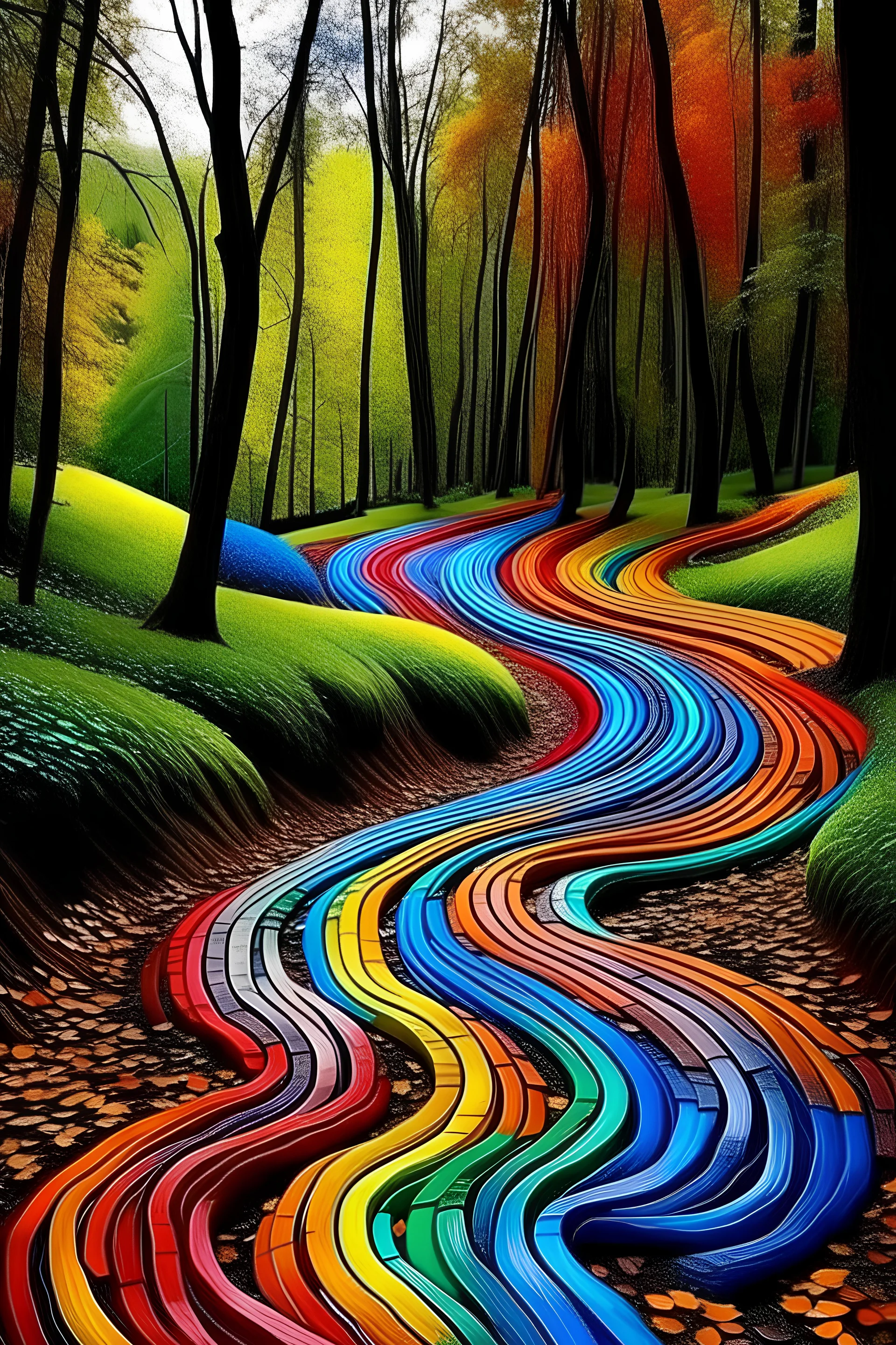 Follow the twists and turns of the winding path as it guides you towards a future filled with brilliant colors and boundless opportunities.