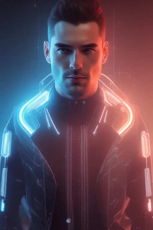 cyberpunk, head, men, portrai, tron