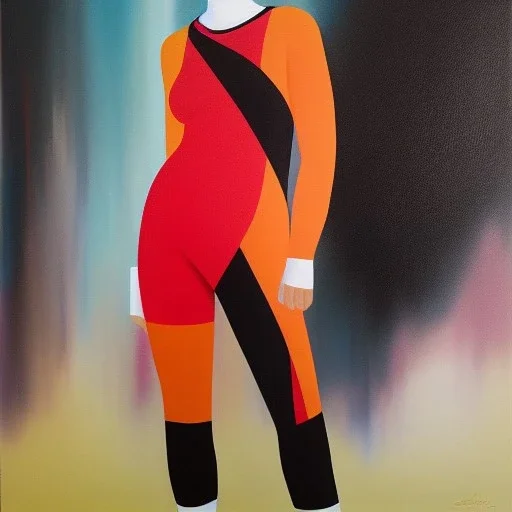 Full body portrait, painting, medium shot lady Constructivism