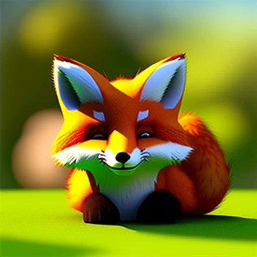 cute little Fox with big, round He lives in a purple nest in the forest and loves to go out and greet the animals he meets along the way. curious and helpful