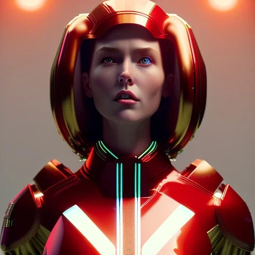 woman, rounded face, red hair, round helmet, retro futuristic, latex coat, soft color, highly detailed, art stations, concept art, smooth, unreal engine 5, god rays, ray tracing, RTX, lumen lighting, ultra detail, volumetric lighting, 3d, finely drawn, high definition, high resolution.