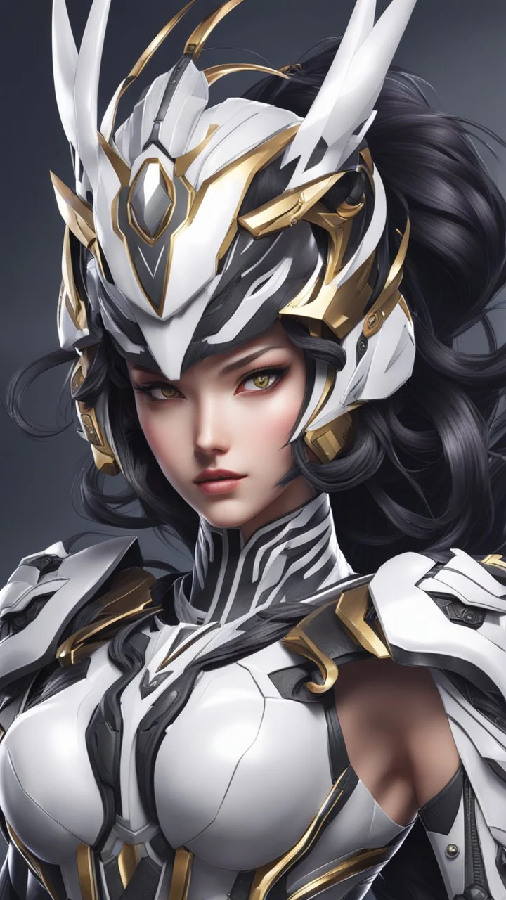 Cyber samurai Girl in 8k Neco anime artstyle , venom them, white costume, close picture, intricate details, highly detailed, high details, detailed portrait, masterpiece,ultra detailed, ultra quality