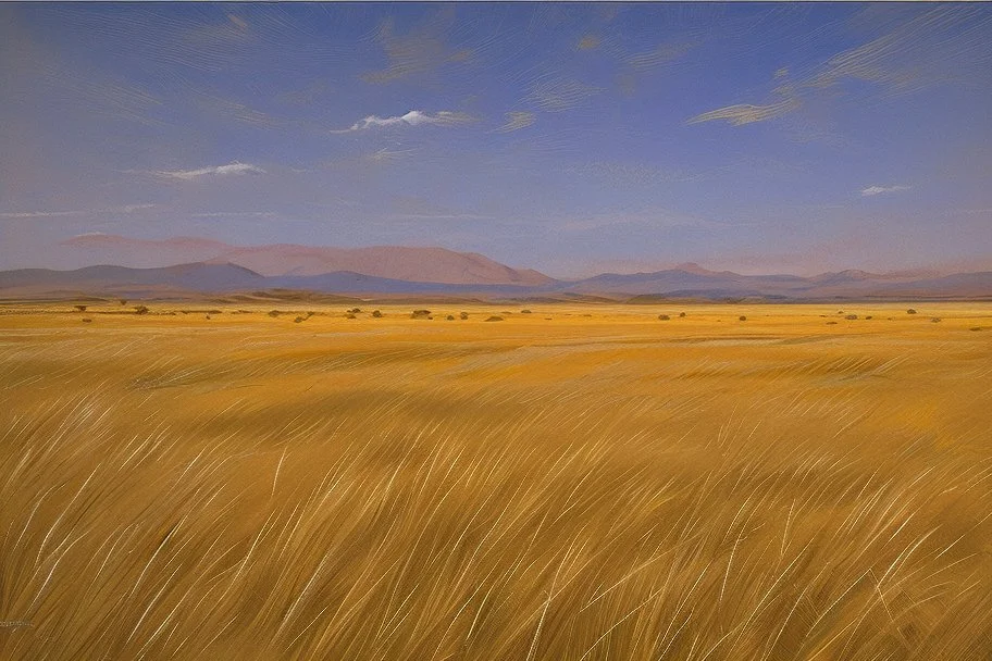 dry grass field by pantormo